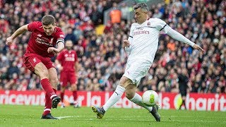 Liverpool Legends 32 AC Milan  Fowler flick Pirlo freekick and a Steven Gerrard winner [upl. by Nohtanhoj]