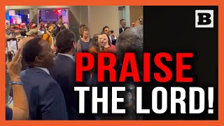 Beautiful Trump Supporters Praise God at Victory Party Sing quotHow Great Thou Artquot [upl. by Melgar]