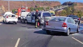 Colisión múltiple en la autopista GC1 de Gran Canaria [upl. by Moth]