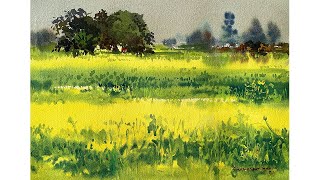 Watercolor Landscape Painting Tutorial  Watercolour Demo by Shahanoor Mamun [upl. by Billmyre]