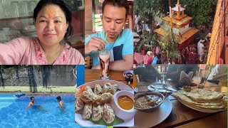 Nana butter panir curry momo  sanosansar  Nepali mom vlog Pokhara family vlog [upl. by Sherlocke]