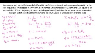 NUMERICAL 2 four Quadrant Chopper Controlled DC Motor [upl. by Peih]