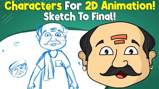 Cartoon Design For 2D Animation ll 2D Animation Drawing ll Adobe Animate CC [upl. by Irmo279]