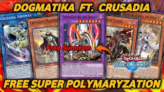 DOGMATIKA FT CRUSADIA BEST GAMEPLAY NEW DECK DUEL LINKS YUGIOH DUEL LINKS [upl. by Emilio871]