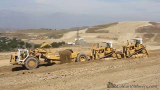 CA RASMUSSEN CAT D9L dozers push loading CAT 651B scrapers [upl. by Giffer]