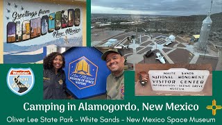 Camping in Alamogordo NM  Oliver Lee State Park White Sands National Park New Mexico Space Museum [upl. by Nnayrrehs223]