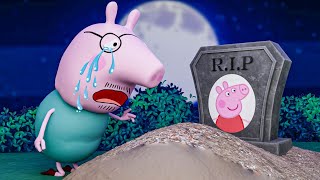 Oh No Peppa Pig please come back Dad pig miss Peppa Sad story Peppa pig Family 3D Animation [upl. by Nosdivad]