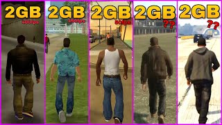 PLAYING ALL GTA GAMES ON 2GB RAM  TEST [upl. by Atillertse]