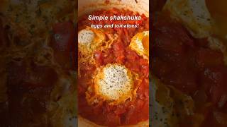 Simple shakshuka 🥚🍅 shakshukarecipe eggsandtomatoes [upl. by Ardnassak337]