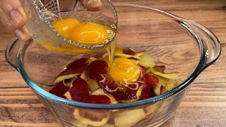 Agregué huevos a la cáscara de manzana ¡Mira que delicioso quedó [upl. by Anidam]