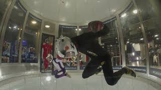 Indoor skydiving  Session 14 with Tunnel Ninja Knee fly Back layout  Stag [upl. by Septima]