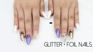 HOW TO Glitter  Foil Nails [upl. by Ahsenod320]