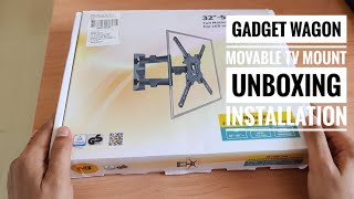 Gadget Wagon 3255 inches movable TV mount unboxing and Installation  TV mount installation Gadget [upl. by Ainorev]