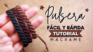 🔰 Cómo hacer PULSERA de HILO fácil y rápida PASO A PASO  DIY Easy Macrame Friendship Bracelet 25 [upl. by Notle]