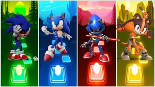 Sonic Exe amp Sonic The Hedgehog amp FNF Sonic Exe amp Sonic Boom Tiles Hop Sonic Team [upl. by Akkeber]