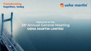 Usha Martin Limited 38th Annual General Meeting 13th August 2024  Recording [upl. by Tnilf]