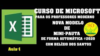 Aula1 Como Fazer a Nova Estrutura da MiniPauta de Forma automática no Excel Angola 2020 [upl. by Anha774]