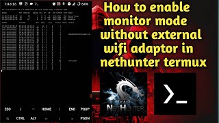 kali nethunter Termux how to enable monitor mode without external wifi adaptor SD chipset devices [upl. by Aristotle407]