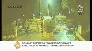 Video emerges of Marriott bombing  21 Sept 08 [upl. by Rdnaskela874]