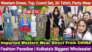 Imported Western Dress Coord Set Crop Top 3D Tshirt Sequin Party Wear Wholesaler in Kolkata [upl. by Davidoff]