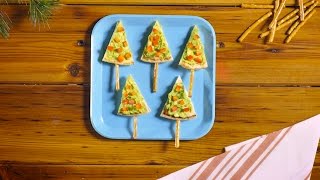 Make Holiday Pita Trees in Minutes Fun  Healthy Holiday Snack [upl. by Analaj]