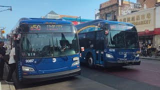 MTA 2023 New Flyer XD40 Xcelsior 9387  2017 New Flyer XD60 Xcelsior 6016 Q50 LTDQ44 SBS buses [upl. by Lina]