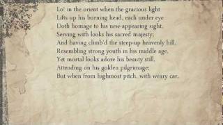 Shakespeare sonnets LiteraturePoetry Sonnet 7 Lo in the orient when the gracious light [upl. by Litnahs]