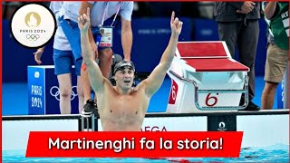 Olimpiadi Martinenghi oro nei 100 metri rana È il primo per lItalia a Parigi  100 rana Olimpiadi [upl. by Nylaf649]