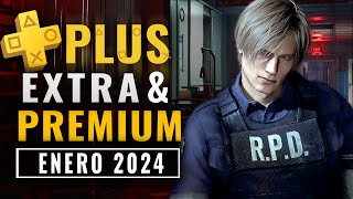 LOS NUEVOS JUEGOS ENERO 2024 PLAYSTATION PLUS EXTRA DELUXE amp PREMIUM [upl. by Nevag932]