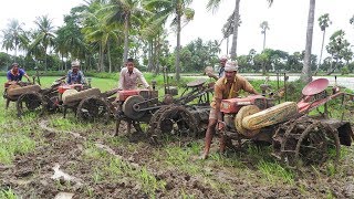 Tractor Videos With 4 VST Power Tillers TractorRace TestDrive In Farm Pudding [upl. by Briggs]