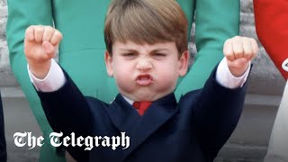 Prince Louis once again steals the show on Buckingham Palace balcony at Trooping the Colour 2023 [upl. by Bevvy]