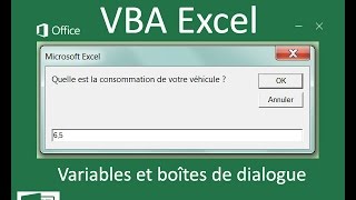 Les variables en VBA Excel premiers pas en développement [upl. by Jasmine]