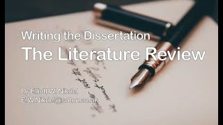 Writing the Dissertation  The Literature Review [upl. by Ingham79]