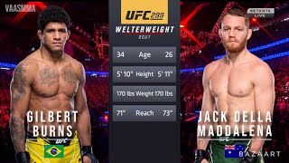 GILBERT BURNS VS JACK DELLA MADDALENA FULL FIGHT UFC 299 [upl. by Nomla956]