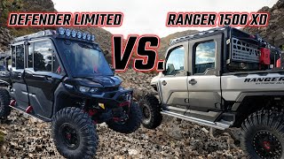 Battle Of The Titans 2024 Canam Defender Limited Vs 2024 Polaris Ranger 1500 Xd Northstar [upl. by Gustie552]