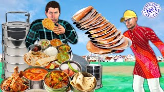 Famous Dhaba Waiter Roti Chicken Curry Dabba Wala Food Challenge Hindi Stories Comedy Hindi Kahani [upl. by Annaor]