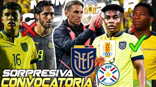 ECUADOR SORPRENDE Los 25 CONVOCADOS de ECUADOR para VENCER a PARAGUAY y URUGUAY por ELIMINATORIAS [upl. by Louella272]