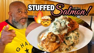 How to make Stuffed Salmon  Deddys Kitchen [upl. by Ahcirt]