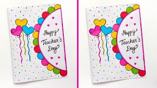 Teachers day card from White Paper  Teachers day Greeting Card  Easy White Paper Teachers day Card [upl. by Ardnuasal145]