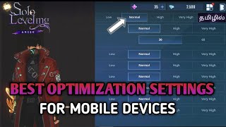 Solo leveling Arise  Best mobile optimization settings for smooth gameplay Arise tamil [upl. by Waterer421]