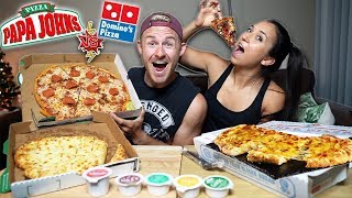 THE ULTIMATE FAST FOOD PIZZA BATTLE PAPA JOHNS VS DOMINOS [upl. by Nicolle655]