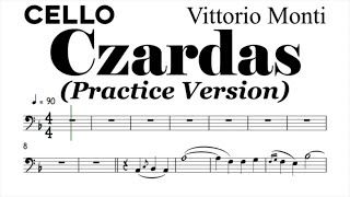 Czardas Cello Sheet Music Backing Track Play Along Partitura [upl. by Dworman]