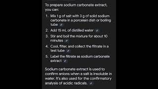 Sodium carbonate extract preparation and uses shorts practical board [upl. by Ritch677]