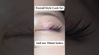 Foxtail style lash set🥰Do you like this style💜 lashes eyelashes foxeyes eyelashextensions [upl. by Heise]