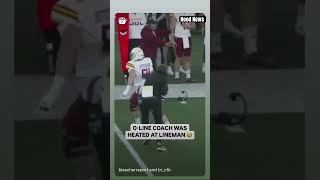 O Line Coach was heated at lineman hoodnews collegefootball football [upl. by Ringler]