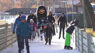 SchlittschuhZauber Linz eröffnet längste Eislaufbahn [upl. by Enilec]