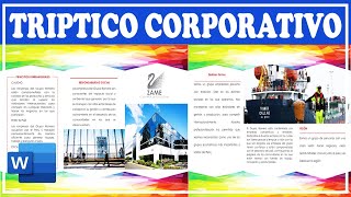 Diseñando Trípticos y Folletos Profesionales en Word Guía Completa [upl. by Sedinoel]