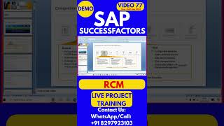 SAP SuccessFactors RCM Training Video 77 28 Sep 2024 sapsuccessfactorstraining [upl. by Ahsaetan]