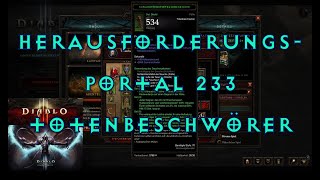 Diablo 3 271 Season 2425 EU Herausforderungsportal 233 Seuche Totenbeschwörer [upl. by Helbonia828]