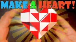 Rubiks Twist Or Snake Puzzle  How to Make a Heart Beginner Simple StepbyStep Tutorial [upl. by Nnayr]